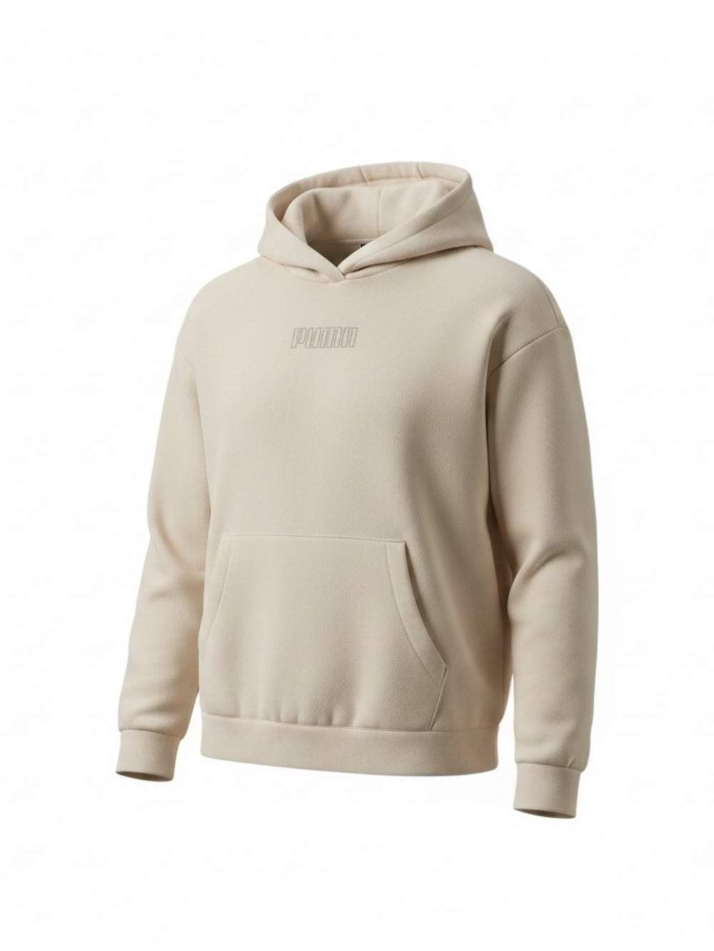 Puma Cream Hoodie Neutral Athleisure Pullover Size S Minimalist